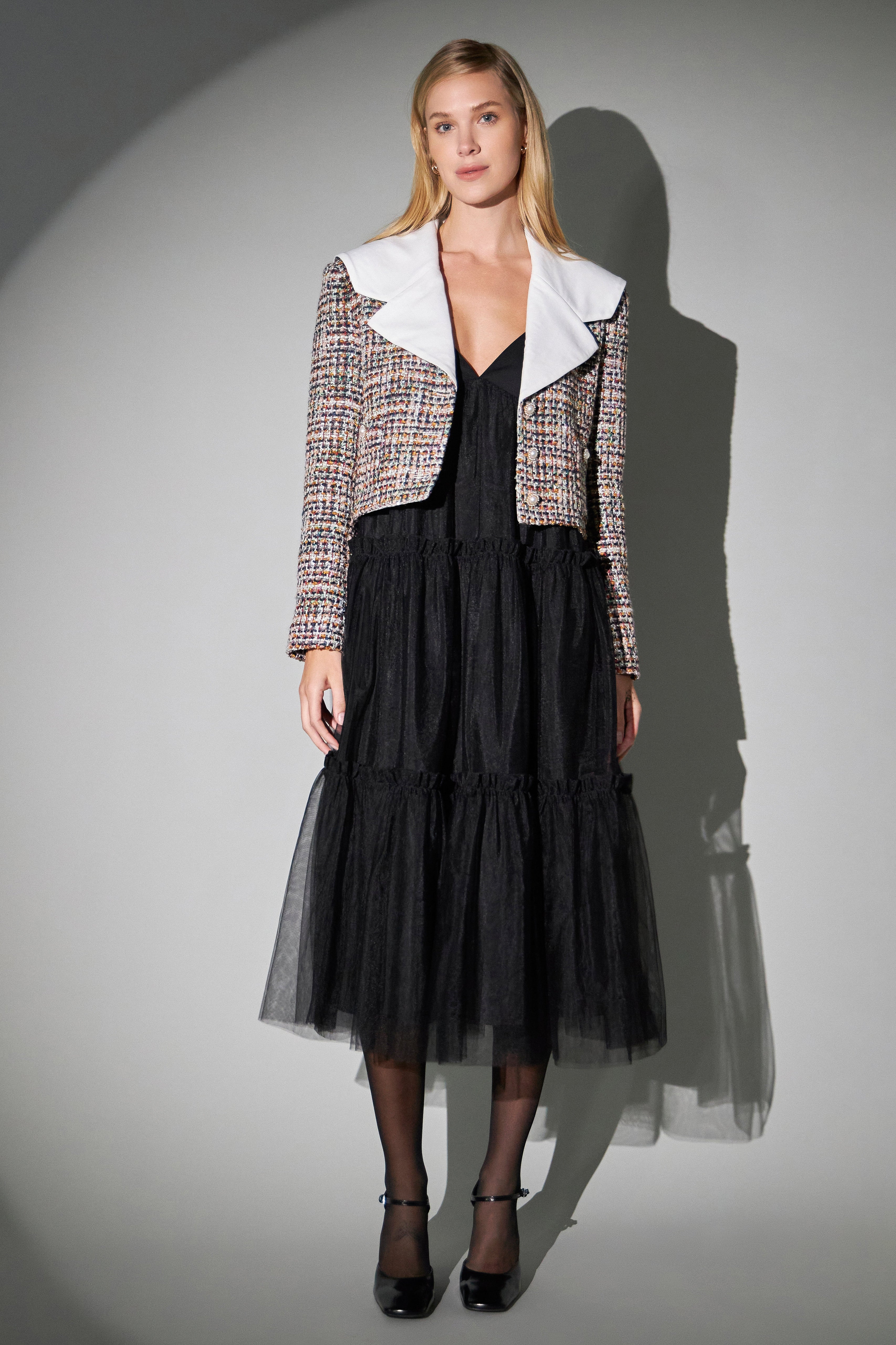 english factory tulle contrast midi dress English Factory Tulle Contrast Midi Dress
