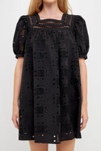 Load image into Gallery viewer, Geometric Eyelet Mini Dress
