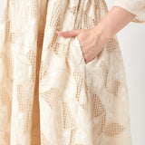 Embroidered Lace Midi Dress