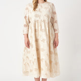 Embroidered Lace Midi Dress