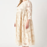 Embroidered Lace Midi Dress