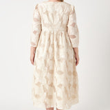 Embroidered Lace Midi Dress