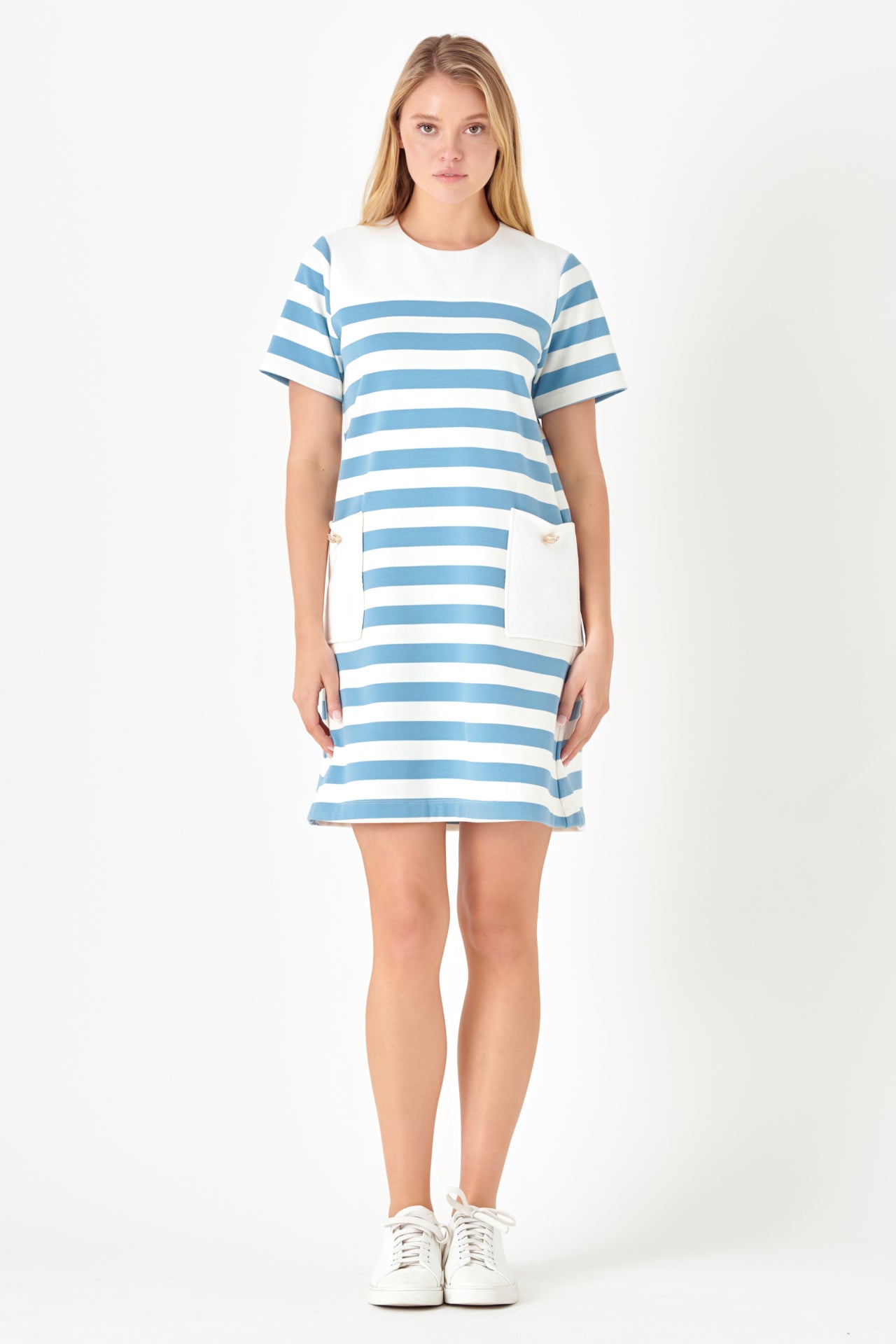 Striped Dress with Patch Pockets – English Factory