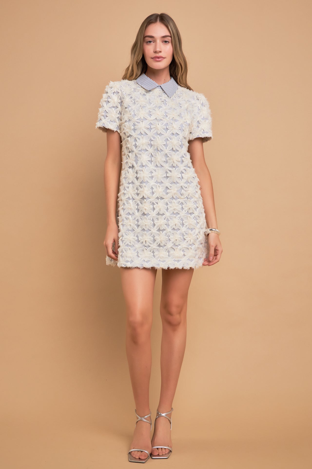 Premium Ribbon Embroidery Collared Dress – English Factory