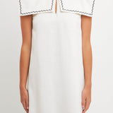 Sailor Collar Dress with Trim