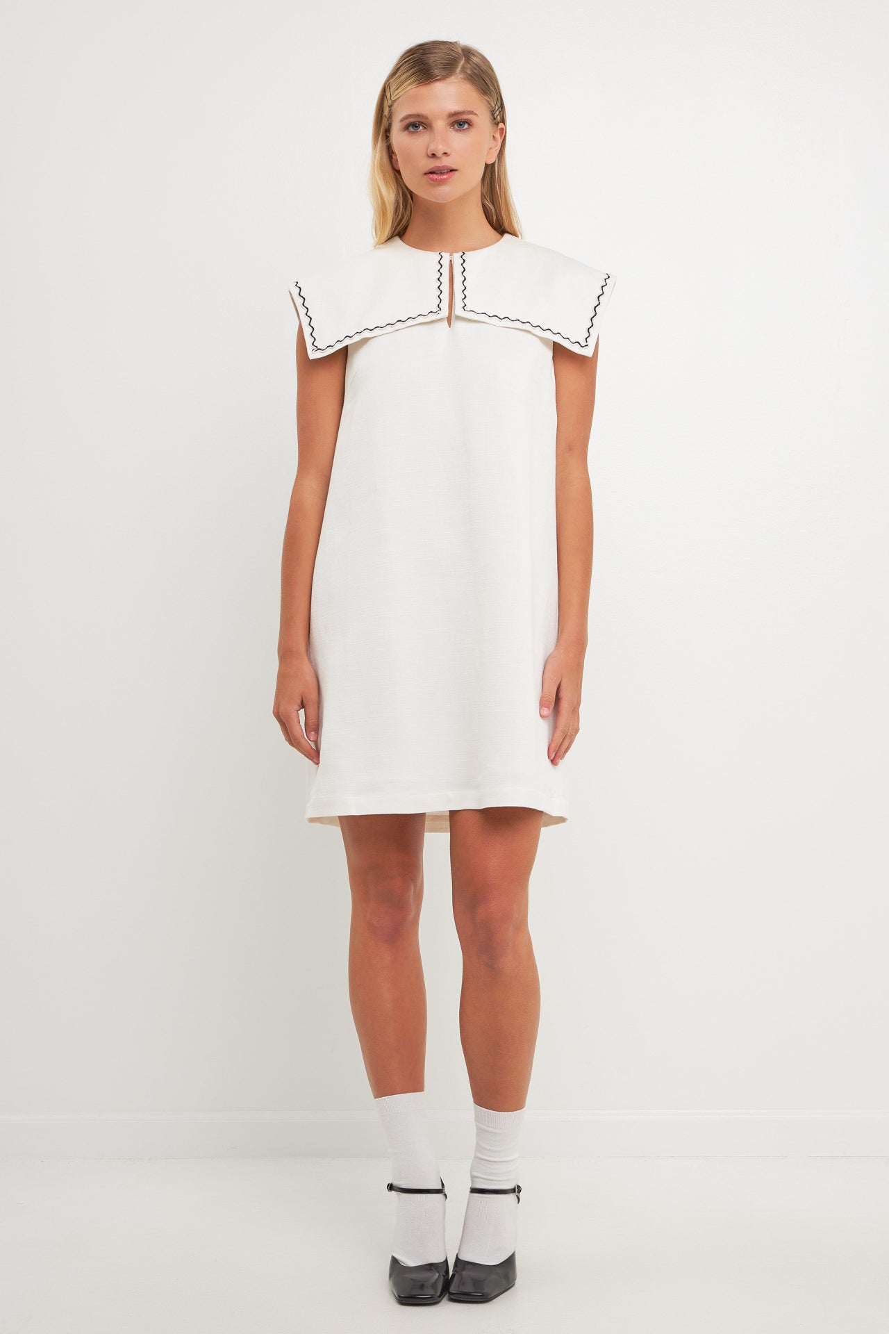 ★KIMHEKIM★Sailor Collared Long Cotton Shirt Dress★大人気 Cotton Poplin Drama Sleeve Woven Wrap Detail Shirt Dress