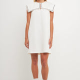 Sailor Collar Dress with Trim