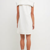 Sailor Collar Dress with Trim