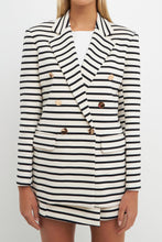 Load image into Gallery viewer, Striped Knit Double Breasted Blazer
