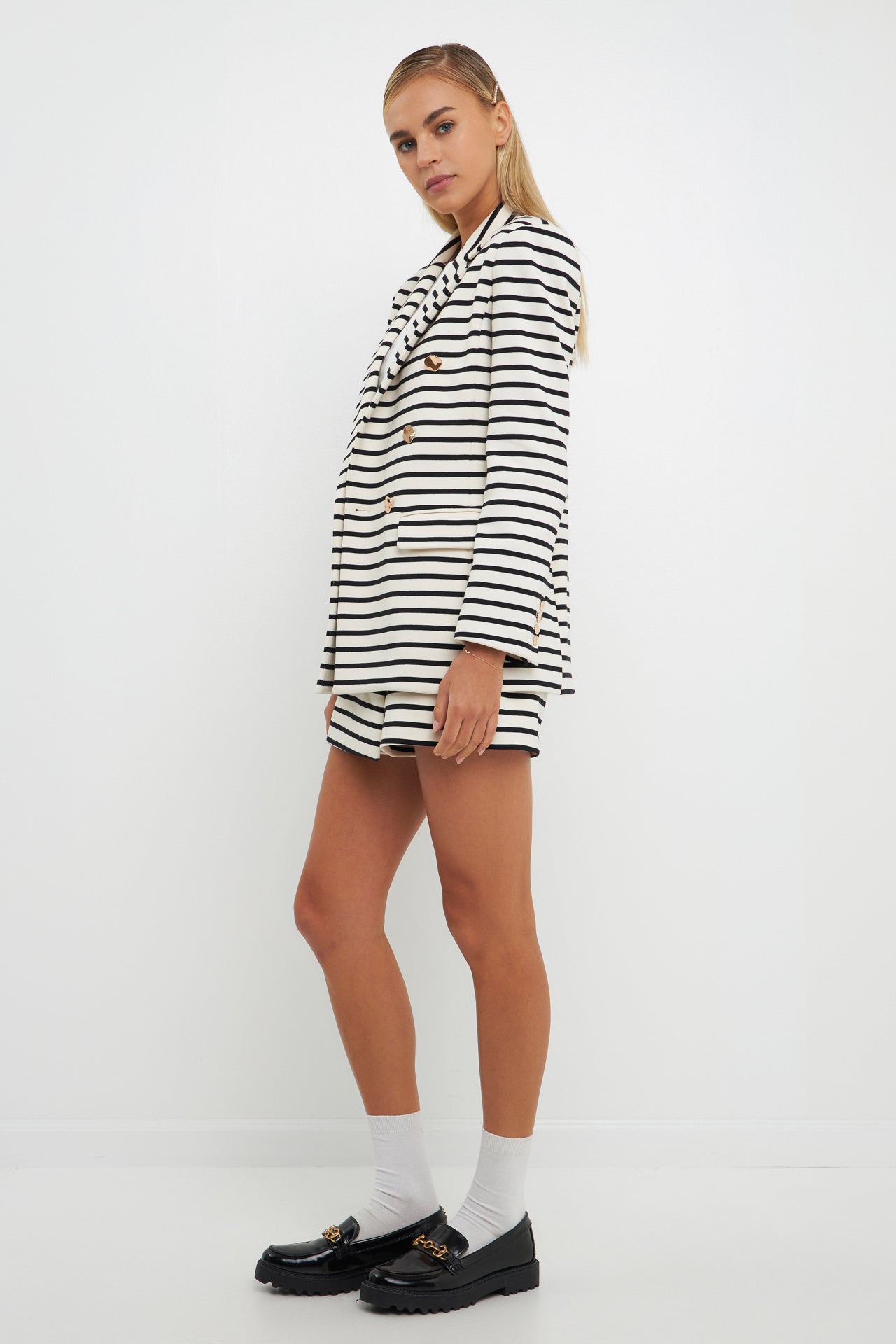 Cream on sale striped blazer