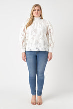 Load image into Gallery viewer, Embroidered Cotton Blouse with Smocked Neck

