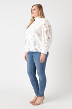 Load image into Gallery viewer, Embroidered Cotton Blouse with Smocked Neck
