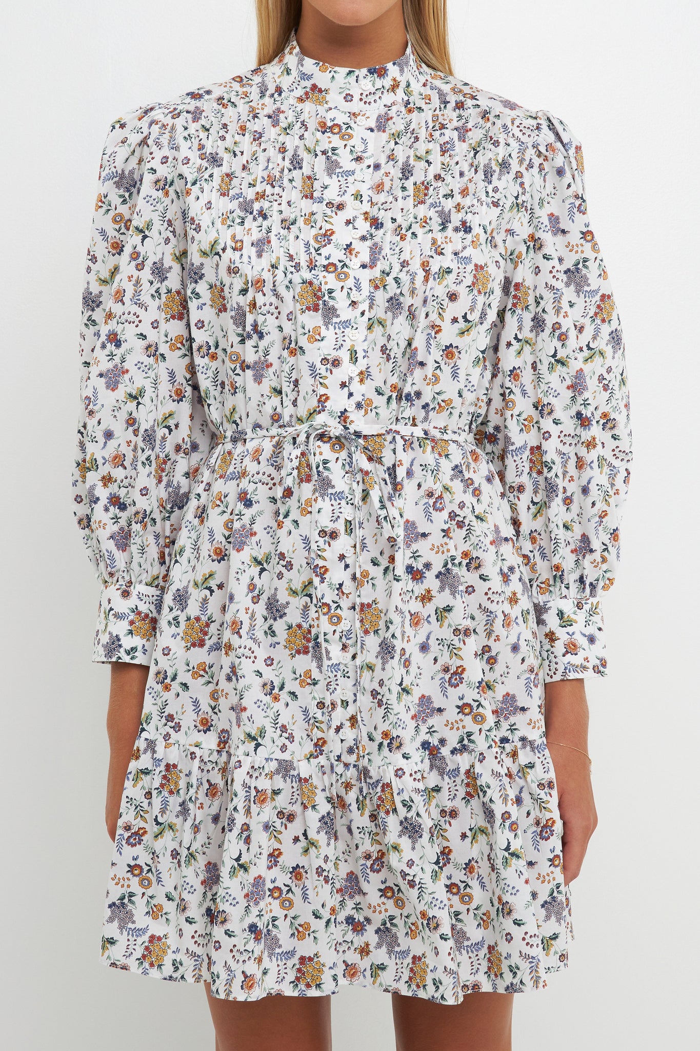 English factory pintuck ditsy floral dress sale