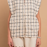 Premium Tweed Vest with Shoulder Pads