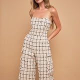 Premium Tweed Sleeveless Cargo Jumpsuit