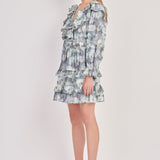 Ruffle Detail Long Sleeve Mini Dress