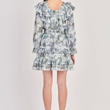 Ruffle Detail Long Sleeve Mini Dress