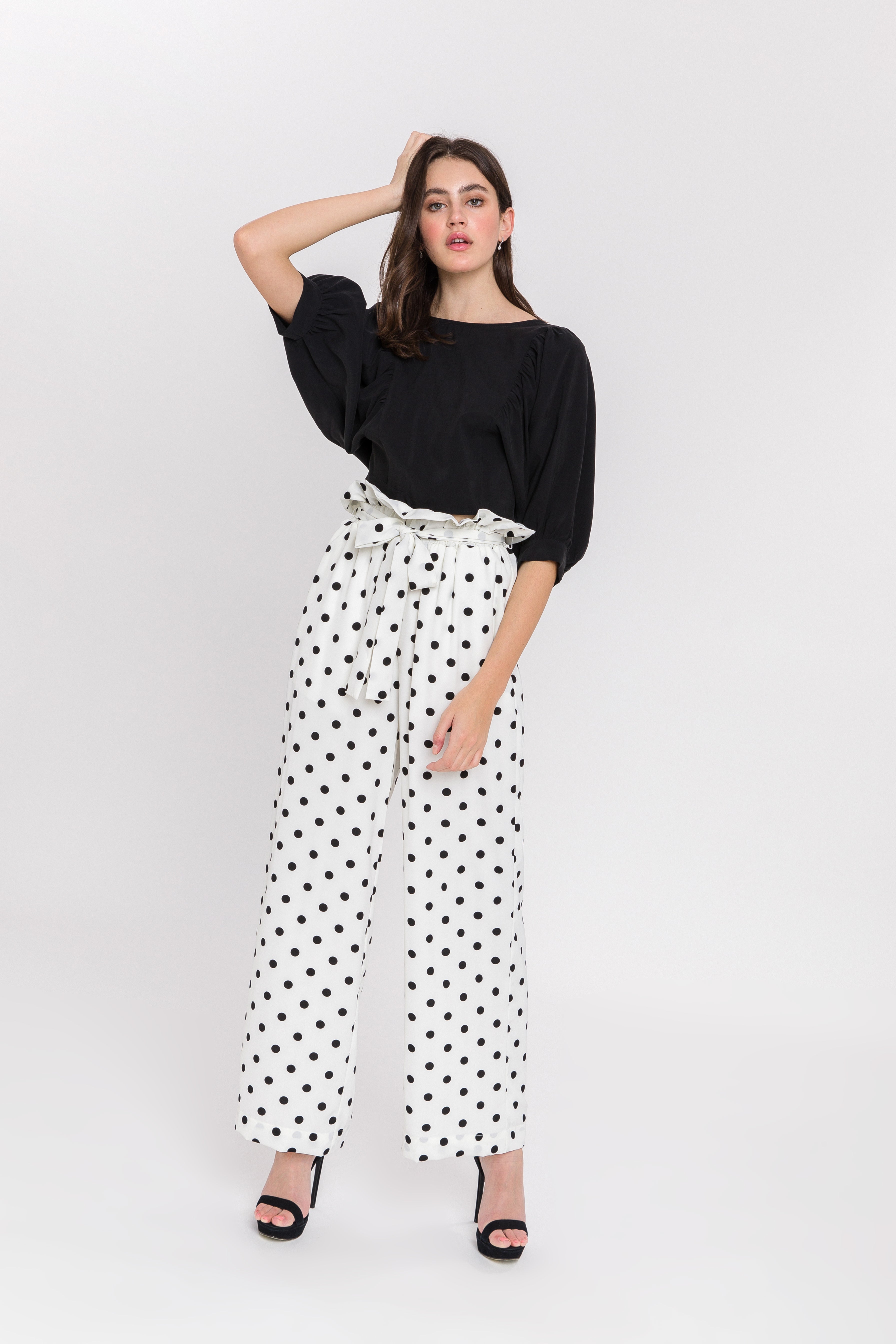 ENGLISH FACTORY - Polka Dot Wide Pants - PANTS available at Objectrare