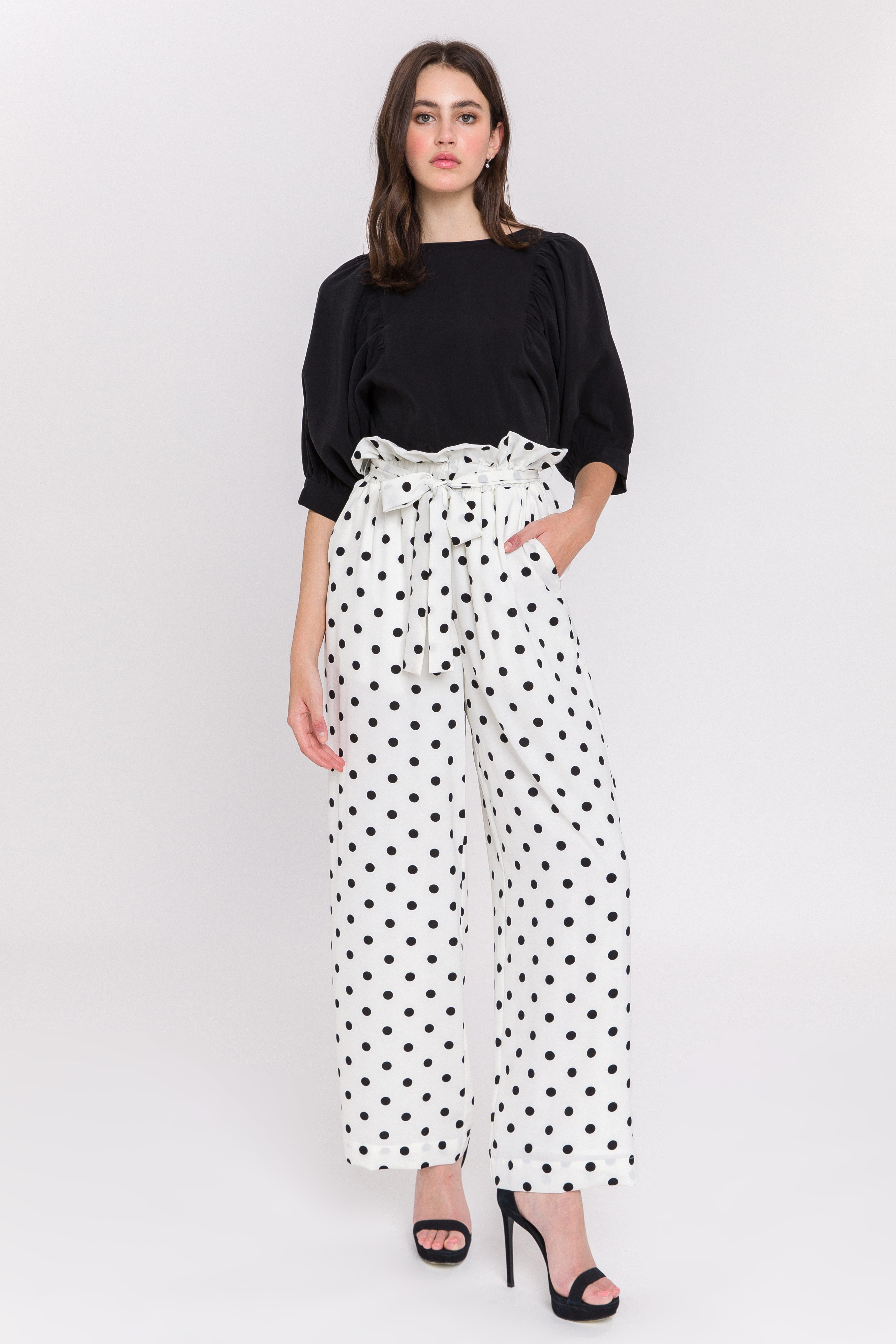 ENGLISH FACTORY - Polka Dot Wide Pants - PANTS available at Objectrare