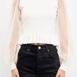 Sheer Sleeve Knit Top- Sold Out