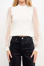 Load image into Gallery viewer, Sheer Sleeve Knit Top
