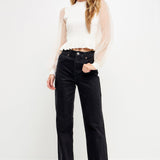 Sheer Sleeve Knit Top- Sold Out