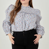 ENGLISH FACTORY - Floral Printed Cotton Long Sleeve Blouse - TOPS available at Objectrare