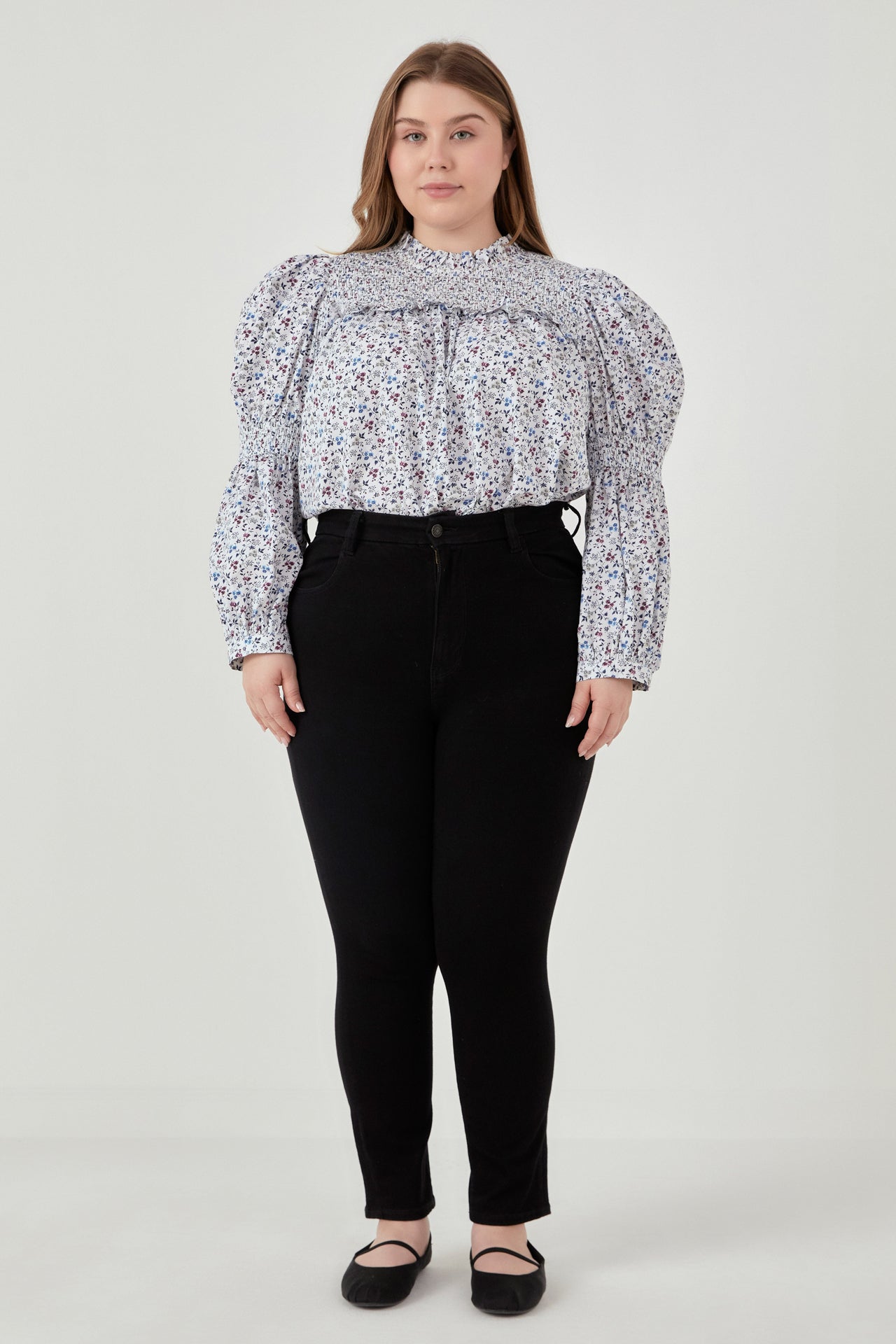 ENGLISH FACTORY - Floral Printed Cotton Long Sleeve Blouse - TOPS available at Objectrare