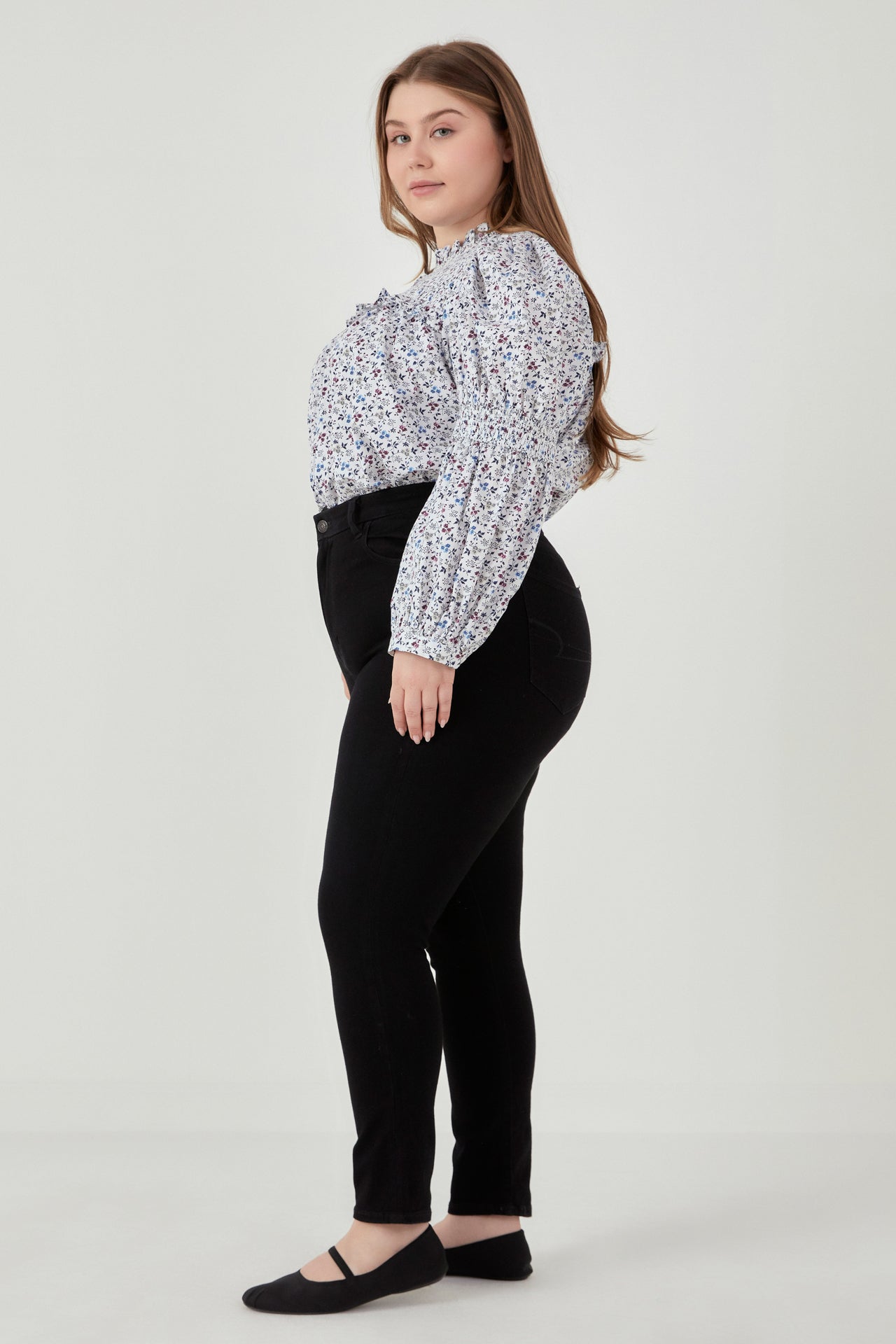ENGLISH FACTORY - Floral Printed Cotton Long Sleeve Blouse - TOPS available at Objectrare