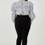 ENGLISH FACTORY - Floral Printed Cotton Long Sleeve Blouse - TOPS available at Objectrare