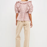 Cotton Floral Ruffled Top- Sold Out