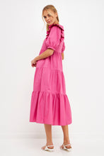 Load image into Gallery viewer, Square Neck Ruffle Smocked Detail Midi Dress

