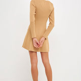 Mixed Media Fit and Flare Sweater Dress