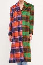 Load image into Gallery viewer, Colorblock Plaid Trench Coat
