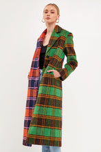 Load image into Gallery viewer, Colorblock Plaid Trench Coat
