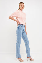 Load image into Gallery viewer, Short-Sleeve Cable-Knit Sweater
