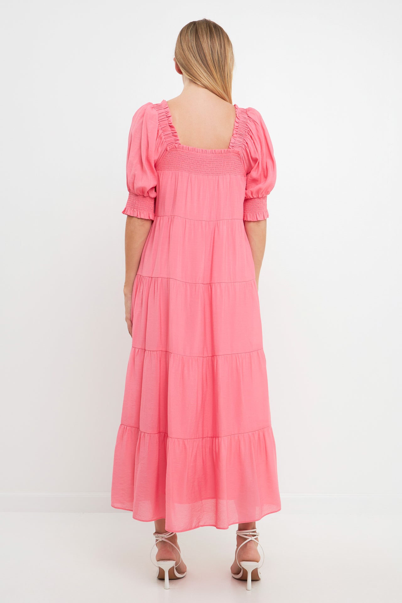 English Factory - Smocked Baby Doll Maxi Pink / L English Factory - Smocked Baby Doll Maxi Pink / L