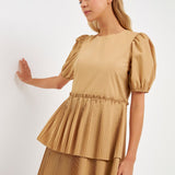 Pleated Tiered Mini Dress