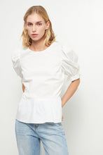Load image into Gallery viewer, Puff Sleeve Peplum Top
