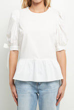 Load image into Gallery viewer, Puff Sleeve Peplum Top
