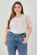Load image into Gallery viewer, Organza Puff Sleeve Top
