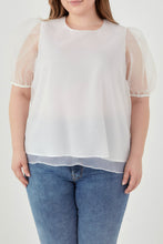Load image into Gallery viewer, Organza Puff Sleeve Top
