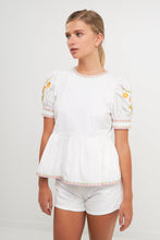 Load image into Gallery viewer, Embroided Peplum Top
