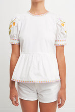 Load image into Gallery viewer, Embroided Peplum Top
