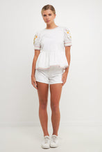 Load image into Gallery viewer, Embroided Peplum Top
