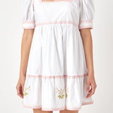 Embroidered Short Sleeve Dress