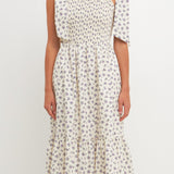 Floral Bow Tie Midi Dress