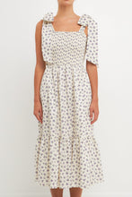Load image into Gallery viewer, Floral Bow Tie Midi Dress
