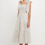 Floral Bow Tie Midi Dress