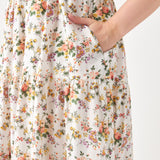 ENGLISH FACTORY-Floral Tiered Midi Dress-DRESSES available at Objectrare